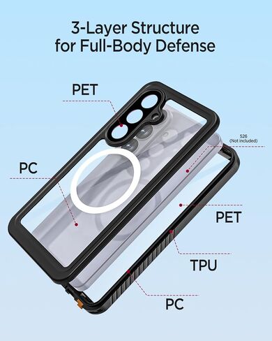 Miimall for Samsung Galaxy S24 Plus Case Waterproof, [IP68 Underwater][14FT Military Dropproof] [Built-in Camera Lens & Screen Protector] [Dustproof] Full Body Shockproof Phone Case for S24 Plus in Kuwait