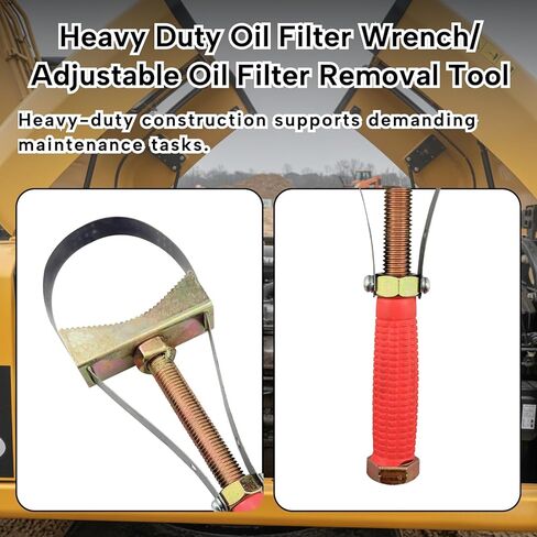 Adjustable Oil Filter Wrench, Heavy Duty Oil Filter Removal Tool Adjustable Strap 9-15cm Diameter, Filter Strap Wrench for Larger Vehicles, Large Truck, Large Tractor, Excavators etc in Kuwait