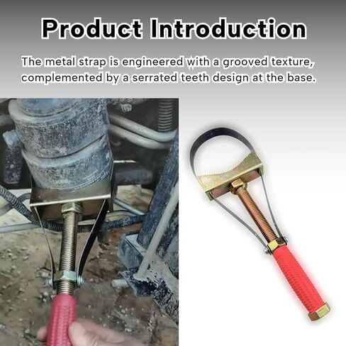 Adjustable Oil Filter Wrench, Heavy Duty Oil Filter Removal Tool Adjustable Strap 9-15cm Diameter, Filter Strap Wrench for Larger Vehicles, Large Truck, Large Tractor, Excavators etc in Kuwait