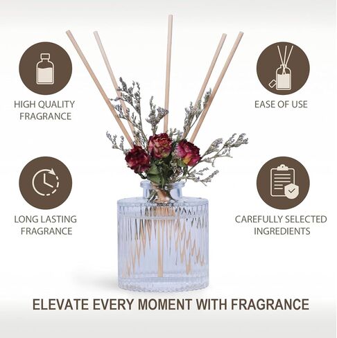 UCC Reed Diffuser Set, 3.38 oz Silver Mountain Spring Premium Scented Diffuser with Flower Sticks Home Fragrance Reed Diffuser for Bathroom Shelf Decor in Kuwait