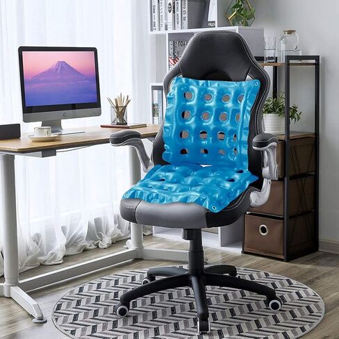 SUNSHINE-MALL Office Chair Cushions, air Cushion seat, sit Cushion, with air Vent, can be a Small Amount of air or Water, Very Suitable for Office Chair and Wheelchair use(Blue 19 inch) in Saudi Arabia
