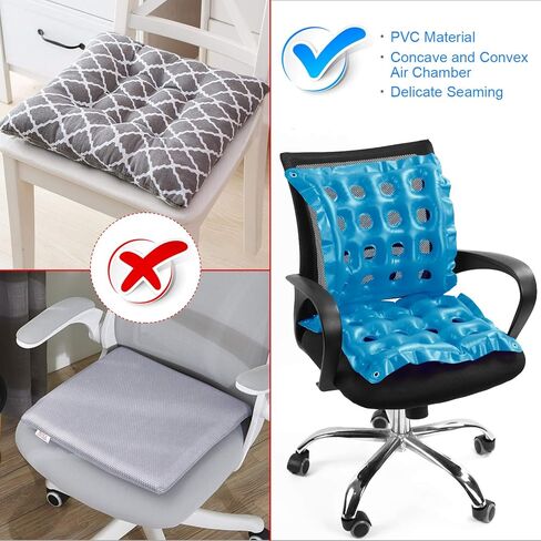 SUNSHINE-MALL Office Chair Cushions, air Cushion seat, sit Cushion, with air Vent, can be a Small Amount of air or Water, Very Suitable for Office Chair and Wheelchair use(Blue 19 inch) in Saudi Arabia