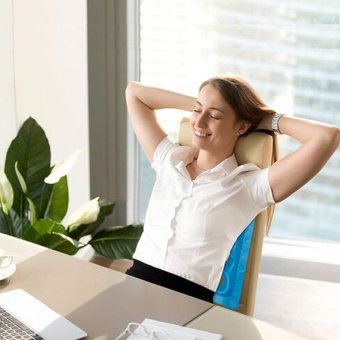SUNSHINE-MALL Office Chair Cushions, air Cushion seat, sit Cushion, with air Vent, can be a Small Amount of air or Water, Very Suitable for Office Chair and Wheelchair use(Blue 19 inch) in Saudi Arabia