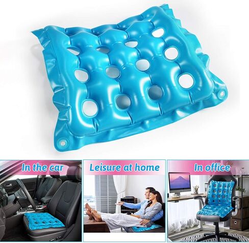 SUNSHINE-MALL Office Chair Cushions, air Cushion seat, sit Cushion, with air Vent, can be a Small Amount of air or Water, Very Suitable for Office Chair and Wheelchair use(Blue 19 inch) in Saudi Arabia