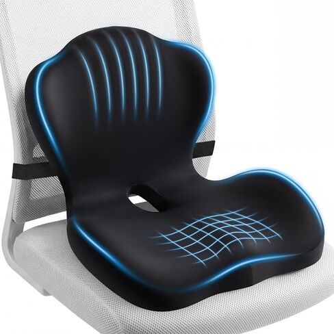 وسادة كرسي المكتب لتخفيف آلام عظم الذنب والظهر، وسائد مريحة لدعم أسفل الظهر، وسادة مريحة من إسفنج الذاكرة لتخفيف الألم، مناسبة لكراسي المكتب، وكراسي المنزل، والسيارة in Kuwait