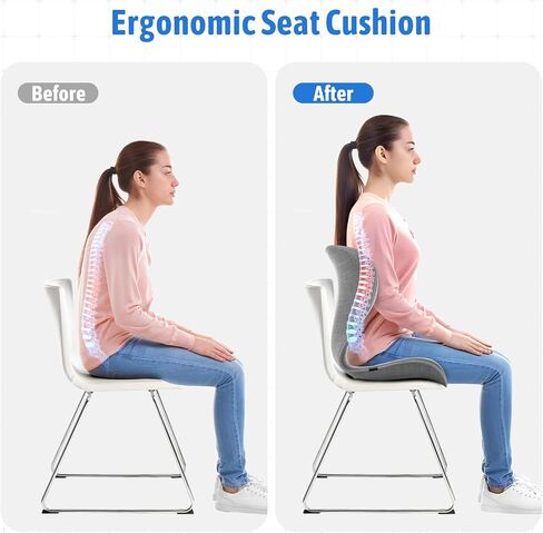وسادة مقعد مسند الظهر لدعم قطني مريح من ديرسون لكرسي المكتب، مصحح الوضعية لألم الظهر السفلي من الخصر، وسادة إسفنجية كبيرة لفرد الظهر للمكتب والمقعد الأرضي والعمل in Kuwait