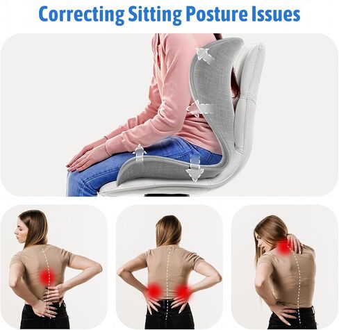وسادة مقعد مسند الظهر لدعم قطني مريح من ديرسون لكرسي المكتب، مصحح الوضعية لألم الظهر السفلي من الخصر، وسادة إسفنجية كبيرة لفرد الظهر للمكتب والمقعد الأرضي والعمل in Kuwait