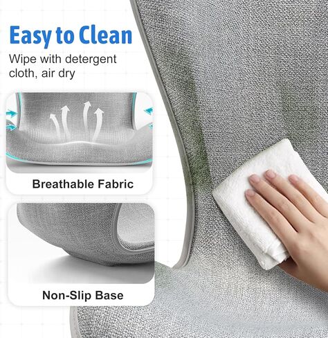 وسادة مقعد مسند الظهر لدعم قطني مريح من ديرسون لكرسي المكتب، مصحح الوضعية لألم الظهر السفلي من الخصر، وسادة إسفنجية كبيرة لفرد الظهر للمكتب والمقعد الأرضي والعمل in Kuwait