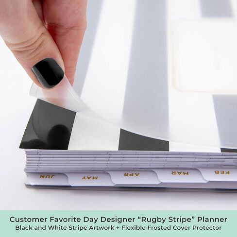 Blue Sky Day Designer 2026-2027 Daily and Monthly Academic Year Planner Calendar, July 2026 - June 2027, 8" x 10", Flexible Cover, Laminated Tabs, Storage Pocket, Includes Stickers, Black Stripe in Saudi Arabia