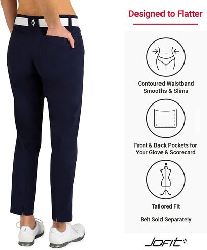 ملابس رياضية للسيدات من Jofit Apparel، بنطال كاحل قصير بحزام للجولف والتنس in Saudi Arabia