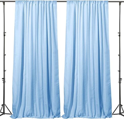 ستارة خلفية بيضاء من Gallety مقاس 10 أقدام × 10 أقدام - ألواح ستائر خلفية من البوليستر مع جيوب قضيب مقاس 4 بوصات - ديكور نافذة المنزل لحفلات الزفاف in Kuwait