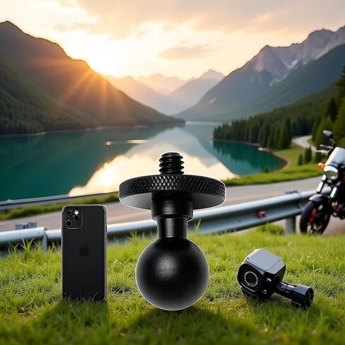 Black Motorcycle Mobile Phone Holder Mounts 17mm Ball Base 1/4 Camera Screw Adapter Motorcycle Mount Base Accessories 17mm Ball Mount Adapter Base Phone Holder It is suitable for motorcycles in Saudi Arabia