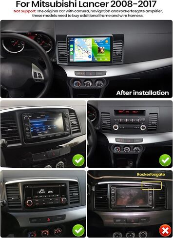 8-Core 4+64G Android Car Stereo for Mitsubishi Lancer EX 2010-2017 with Carplay Android Auto 59 Theme 10.1 inch Touch Screen Bluetooth 5.0 FM/RDS Network Radio DSP 32EQ AI Voice GPS in Kuwait