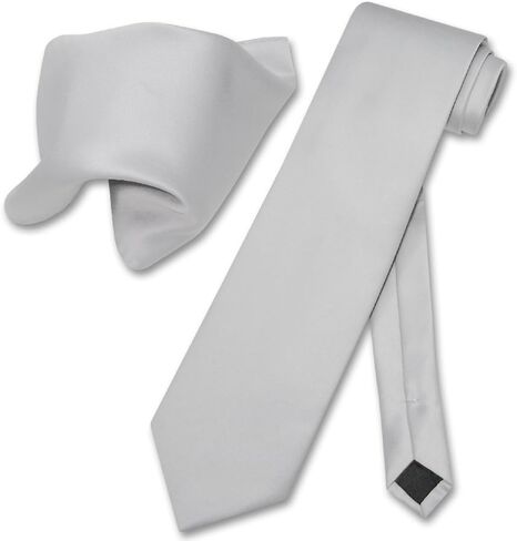 Vesuvio Napoli Solid NAVY BLUE Color NeckTie & Handkerchief Men's Neck Tie Set in Saudi Arabia