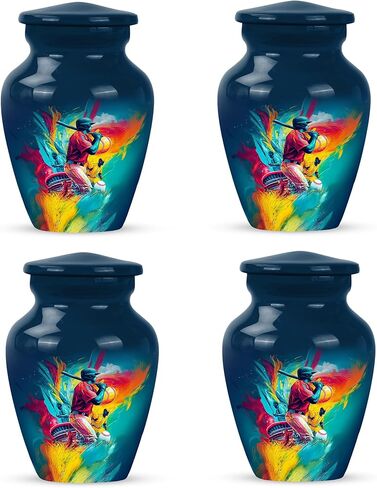 Baseball Urns for Human Ashes Adult Man - Blue Cremation Urns for Human Ashes - Small Keepsake for Mom - Stadium Urn for Adult Male - Unique Decorative Urn - Combo of 5-10 Inch & 3 Inch in Saudi Arabia