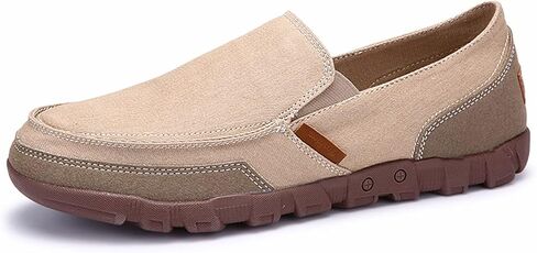 Men's Summer Canvas Slip On Boat Shoes Casual Vintage Non-Slip Lightweight Breathable Arch Support Round Toe Loafers Walking Shoes for Driving Outdoor in Saudi Arabia