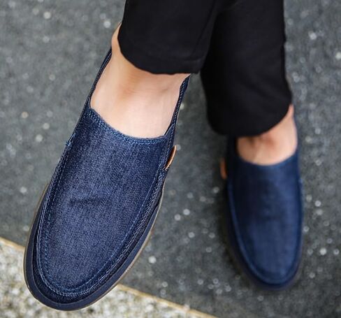 Men's Summer Canvas Slip On Boat Shoes Casual Vintage Non-Slip Lightweight Breathable Arch Support Round Toe Loafers Walking Shoes for Driving Outdoor in Saudi Arabia