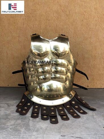 NauticalMart Armor Halloween Costume Wearable Muscle Armor with Corinthian Helmet Golden in Saudi Arabia