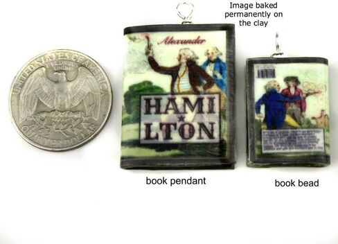 Alexander Hamilton Clay Mini Book Bag Purse Backpack Clip Key Chain Swivel Clasp Lock Luggage Tag in Kuwait