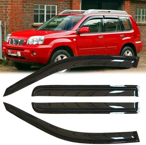 4pcs Original Shatterproof Rainproof Side Window Wind Deflectors for Armada 17-24,Tape-on Rain Guards Sets,Nice Looking Window Visors for Cars,Vent Deflector fit for Nissan 2017-2024 Armada NI60 in Saudi Arabia