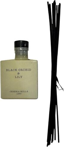 Cereria Molla Black Orchid & Lily Reed Diffuser, 3.4 Fl Oz, Luxury Home Fragrance with Floral Musk Scent, 10 Inch Tall with Reeds in Saudi Arabia