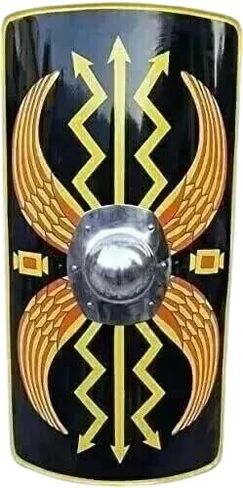 Roman Legion Scutum Shield 36″ - درع تسخين درع فولاذي وظيفي لـ LARP وإعادة التمثيل والأزياء in Saudi Arabia