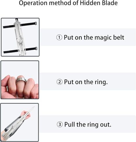 Myhiddenblade Metal Blade Assassin's Hidden Blade Assassin's Creed شفرة مخفية قصب سيف سكين مخفي فضي أسود البرسيم in Kuwait