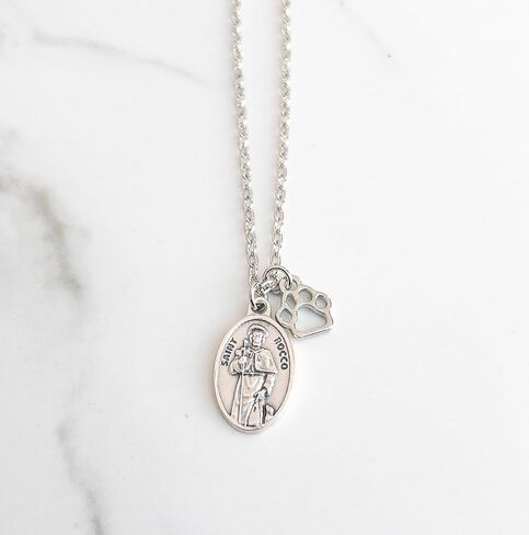 St Rocco Necklace - Catholic Patron Saint of Dogs - Confirmation Gifts for Boys and Girls in Kuwait