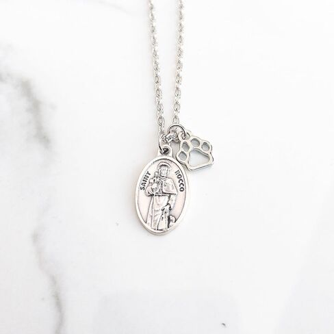St Rocco Necklace - Catholic Patron Saint of Dogs - Confirmation Gifts for Boys and Girls in Kuwait