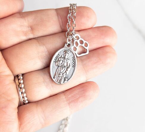 St Rocco Necklace - Catholic Patron Saint of Dogs - Confirmation Gifts for Boys and Girls in Kuwait