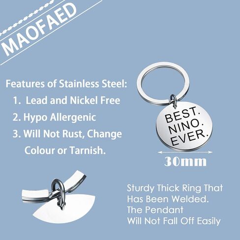 MAOFAED Nino Present Nino Keychain Nino Jewelry هدية عيد الأب أفضل هدية نينو على الإطلاق للعراب المكسيكي الإسباني (أفضل نينو على الإطلاق) in Saudi Arabia