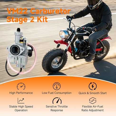 مجموعة FVRITO VM22 Carburator Flywheel المرحلة 2 متوافقة مع محرك Predator 212 غير Hemi Coleman CT200U CT200U-EX BT200X Mini Bike 212cc 196cc GX200 KT196 Go Kart Parts مجموعة صمام خانق أنبوب العادم in Saudi Arabia
