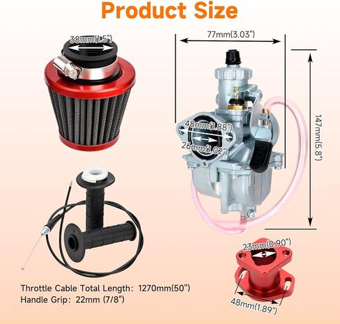 مجموعة FVRITO VM22 Carburator Flywheel المرحلة 2 متوافقة مع محرك Predator 212 غير Hemi Coleman CT200U CT200U-EX BT200X Mini Bike 212cc 196cc GX200 KT196 Go Kart Parts مجموعة صمام خانق أنبوب العادم in Saudi Arabia