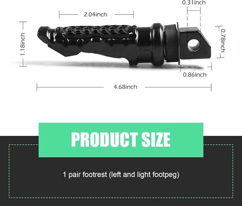 2 PCS Motorcycle Rear Foot Pegs, Non-Slip Motorcycle Foot Peg, Aluminum Alloy Rear Footrests for Passenger, Universal Motorbike Modification Accessory (Black) in Saudi Arabia