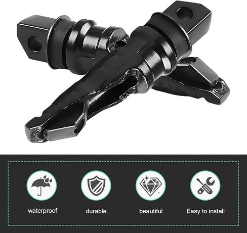 2 PCS Motorcycle Rear Foot Pegs, Non-Slip Motorcycle Foot Peg, Aluminum Alloy Rear Footrests for Passenger, Universal Motorbike Modification Accessory (Black) in Saudi Arabia