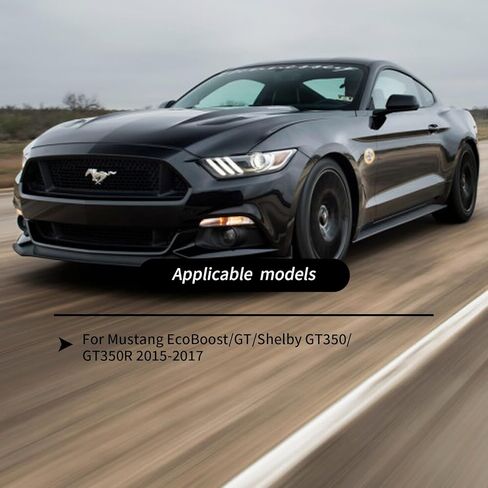 عجلة قيادة جلدية كاملة لسيارة Mustang EcoBoost/GT/Shelby GT350/GT350R 2015-2017، جلد نابا مثقب بالكامل على شكل حرف D بجزء سفلي مسطح ومخيط يدويًا in Kuwait
