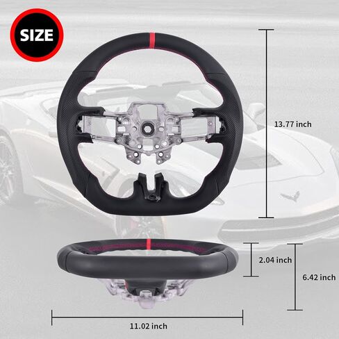 عجلة قيادة جلدية كاملة لسيارة Mustang EcoBoost/GT/Shelby GT350/GT350R 2015-2017، جلد نابا مثقب بالكامل على شكل حرف D بجزء سفلي مسطح ومخيط يدويًا in Kuwait