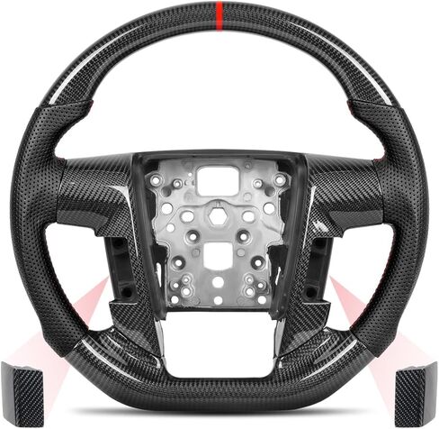 Includes Button Bezels and Plugs for Universal Fit, Real Carbon Fiber Steering Wheel With Trims for Ford F150 & Raptor 2009-2014, Flat Bottom, for SVT Raptor/Lariat/King Ranch/Platinum/Limited in Kuwait