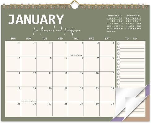 2024 Wall Calendar, Desk Calendar from Jan 2024 to Dec 2024, Aesthetic Modern Greenery 2024 Monthly Calendar, Large Blocks with To Do List Easy for Organizing & Planning, 14.8" x 11.5" in Kuwait