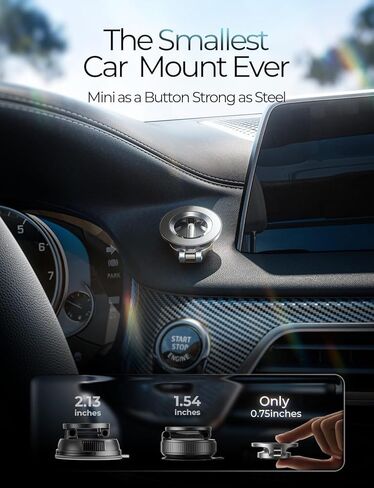Magnetic Car Mount for for MagSafe, Extra Small Ultra Magnetic Phone Holder for Car Dashboard, Car Phone Holder, Car Accessories for Women Men, Fit for iPhone17 Pro/Air/Max 16 15 14 13 in Saudi Arabia