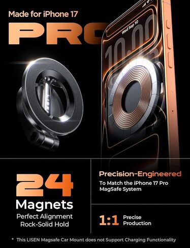 Magnetic Car Mount for for MagSafe, Extra Small Ultra Magnetic Phone Holder for Car Dashboard, Car Phone Holder, Car Accessories for Women Men, Fit for iPhone17 Pro/Air/Max 16 15 14 13 in Saudi Arabia