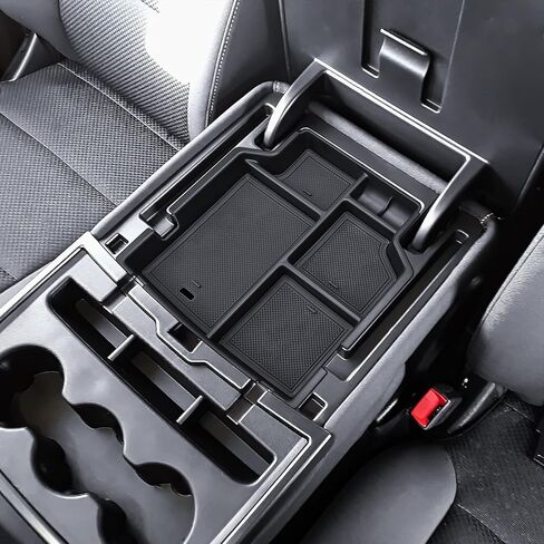 Center Console Organizer Compatible with 2014-2018 Chevy Silverado/GMC Sierra 1500 & 2015-2019 2500HD/3500HD Interior Accessories, Middle Armrest Storage Box Insert Tray (Fit Jump Seat ONLY) in Saudi Arabia