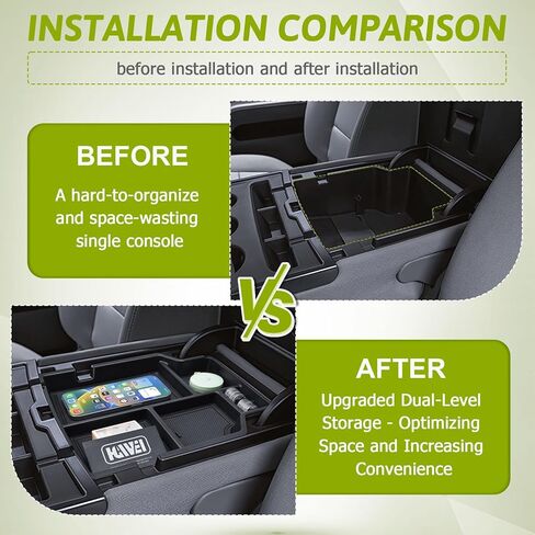 Center Console Organizer Compatible with 2014-2018 Chevy Silverado/GMC Sierra 1500 & 2015-2019 2500HD/3500HD Interior Accessories, Middle Armrest Storage Box Insert Tray (Fit Jump Seat ONLY) in Saudi Arabia