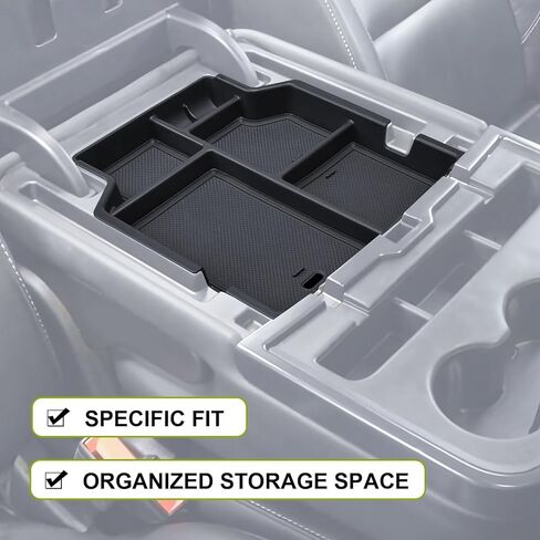 Center Console Organizer Compatible with 2014-2018 Chevy Silverado/GMC Sierra 1500 & 2015-2019 2500HD/3500HD Interior Accessories, Middle Armrest Storage Box Insert Tray (Fit Jump Seat ONLY) in Saudi Arabia