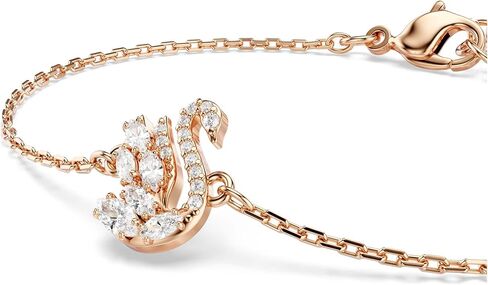 Swarovski Swan bracelet, Mixed cuts, Swan, White, Rose gold-tSwarovski One plated in Saudi Arabia