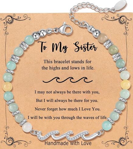 QWNHONEY Bracelets for Women Amazonite Beads Wave Bracelets, Mothers Day Birthday Christmas Valentine's Day Graduation Gifts for Women Her in Saudi Arabia