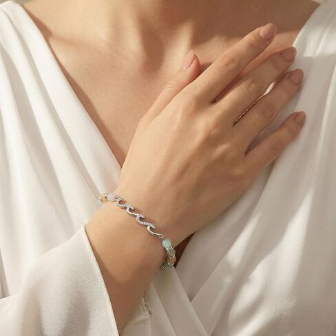 QWNHONEY Bracelets for Women Amazonite Beads Wave Bracelets, Mothers Day Birthday Christmas Valentine's Day Graduation Gifts for Women Her in Saudi Arabia
