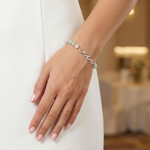 QWNHONEY Bracelets for Women Amazonite Beads Wave Bracelets, Mothers Day Birthday Christmas Valentine's Day Graduation Gifts for Women Her in Saudi Arabia