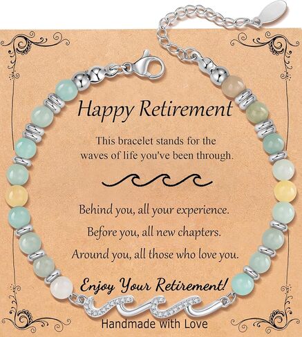 QWNHONEY Bracelets for Women Amazonite Beads Wave Bracelets, Mothers Day Birthday Christmas Valentine's Day Graduation Gifts for Women Her in Saudi Arabia