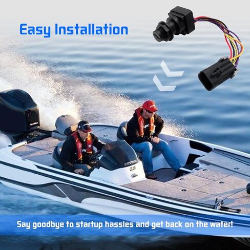 Ignition Key Switch with Harness Compatible with Mercury Marine Quicksilver Outboard Motor, 3-Position Boat Engine Ignition Key Switch Replacement for 87-897716K01 897716 8M0059686 in Saudi Arabia